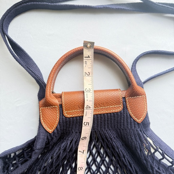 Longchamp Le Pliage Filet Mesh Bag - Navy Large Excellent Condition - Picture 7 of 10
